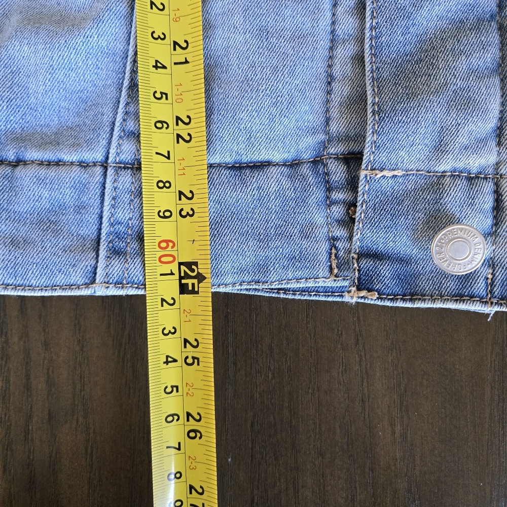 Forever 21 Women's Size S Oversized Ombre Premium Denim Sherpa Lined Jacket Warm - Picture 15 of 15
